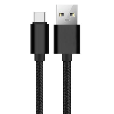 China Black Color 3A USB Charging Data Cable Nylon Braided RoHS CE Certified for sale