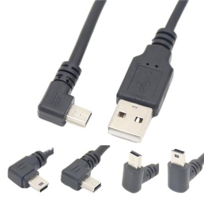 China USB 2.0 Male USB Charging Data Cable Mini With Right Angle Connector for sale