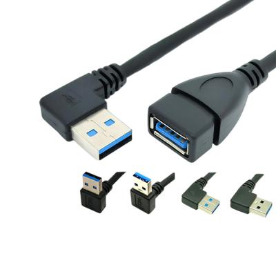 China 90 Degree Right Angle USB Charging Data Cable With USB 3.0 Male To Female Adapter for sale