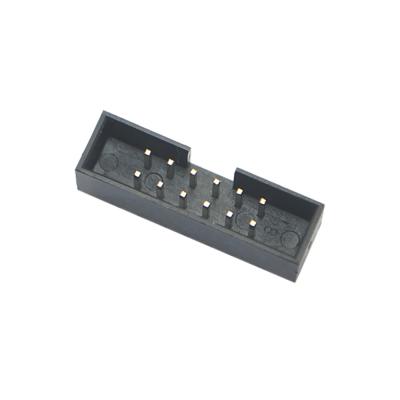 China Right Angle Female Printed Circuit Board Connectors Dual Row 1.27mm 2.54mm Pitch Box Header for sale