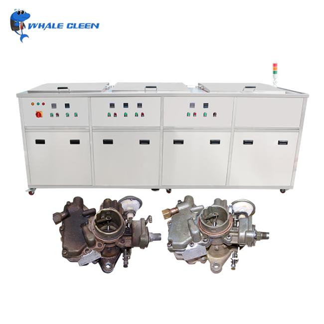 Close-up of ultrasonic cleaning machine tanks