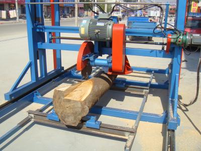 China Wood Dia700mm Horizontal Band Sawmill 11kw Angel Double Cut for sale