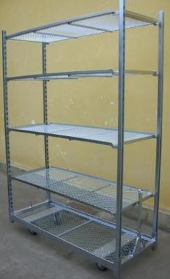 China Hot Galvanized W555mm Outdoor Plant Racks , 500kgs Danish Trolley Shelves for sale