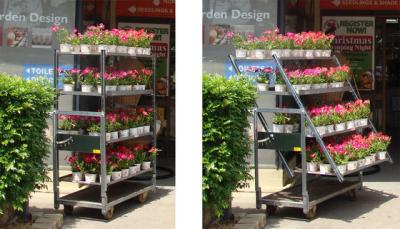 China Iron steel 44x46x78In Warehouse / Garden Plant Trolley Moving for sale