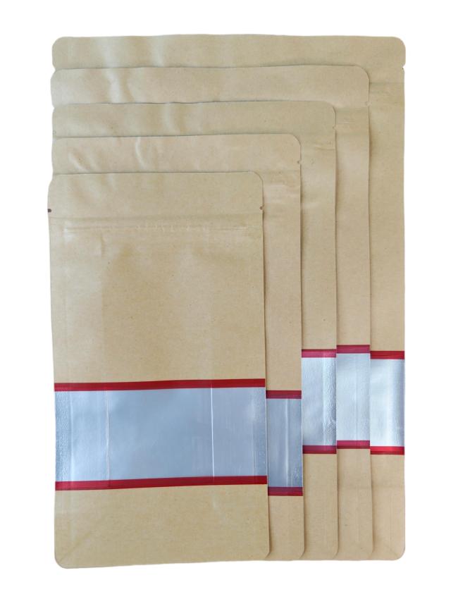 Kraft paper window bag packaging for food products