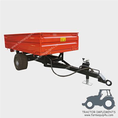 China Single Axle Tractor Trailer ,Farm Hydraulic Dump Trailer ;2 Wheel Box Tipper Trailer For Farm Transporting for sale