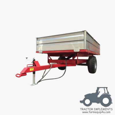China 4T2W - 2wheel Dump Trailer With Loading Capacity 4ton;Farm Tractor Box Trailer; Hydralic Tipping Trailer for sale
