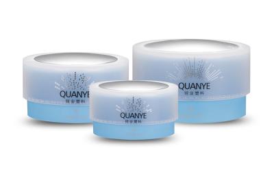 China Envases cosméticos plásticos y tarros del color azul claro para QY-NSET-004 que embala poner crema hidratante en venta