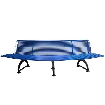 China RAL Color Garden Metal Bench , Curved Outdoor Benches With Sandblasting Finish for sale