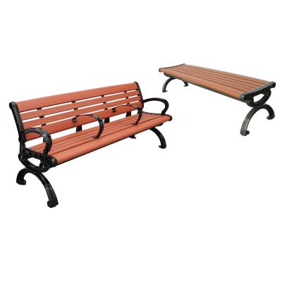 China Composite Rustic Outdoor Wooden Garden Bench With Die Cast Aluminum Ends for sale