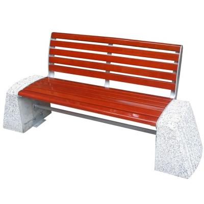 China Modern Courtyard Outdoor Wooden Bench Furniture With Mild Steel Camphor Wood Material for sale