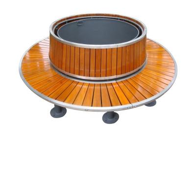 China Rustproof Circular Garden Tree Seats With Solid Wood Metal Material ODM for sale