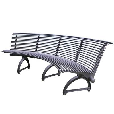 China Custom Curved Outdoor Metal Benches For Bus Stop Park Street for sale