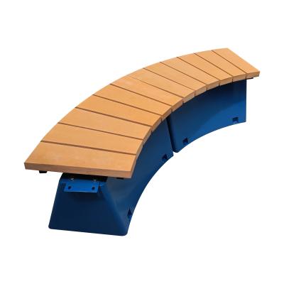 China Curved Backless Outdoor Recycled Plastic Benches For Garden Tree en venta