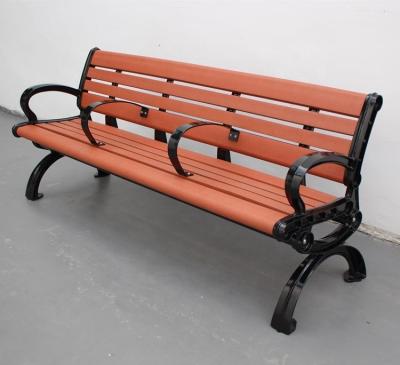 China 3 Seater Outdoor Recycled Plastic Benches With Cast Aluminum Legs 1800mm Length for sale