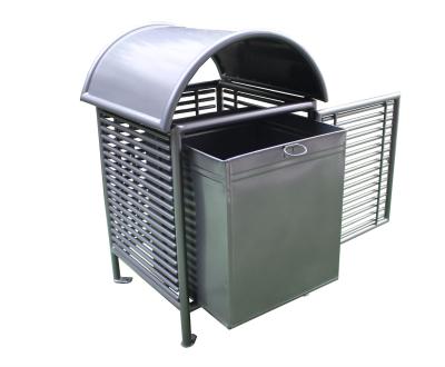 China Customized Outdoor Trash Cans , Steel Trash Bin For Park Street for sale