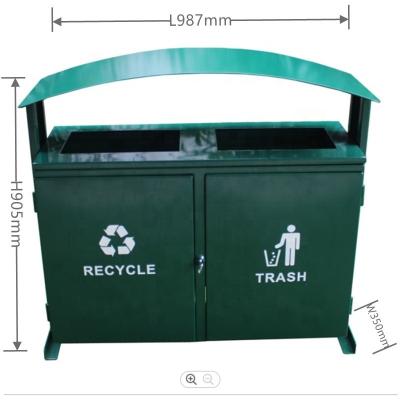 China Recycling Outdoor Commercial Trash Cans Mild Steel Material OEM for sale