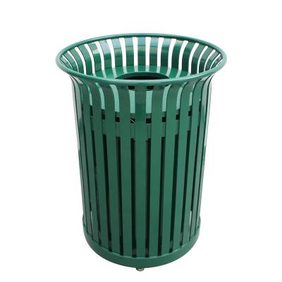 China Powder Coating Metallic Outdoor Trash Cans With Lid 978Mm Height for sale