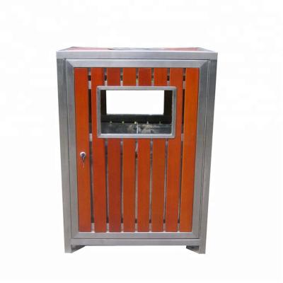 China Waterproof Outdoor Patio Trash Can With Stainless Steel Frame OEM for sale