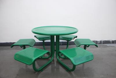 China Outdoor Steel Round Picnic Tables And Chairs For Commercial Restaurant for sale