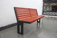 Quality Custom Solid Wood Outdoor Wooden Bench Surface Mounted With Mild Steel Frame for sale