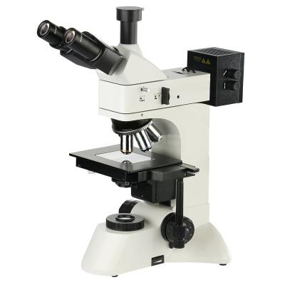 China Microscopio óptico metalúrgico brillante vertical A13.0211 400x del campo oscuro con la lámpara del halógeno en venta