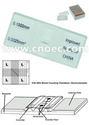 Κίνα Hemocytometer εξαρτήματα E35.3503, μετρώντας αίθουσες μικροσκοπίων αίματος προς πώληση