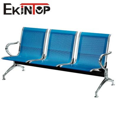 China Stainless Metal Reception Chairs , 3 Seater Tandem Chair For Public Bank Hall for sale