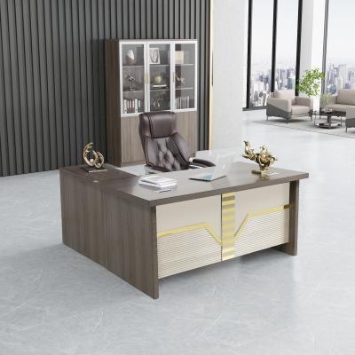 China Luxury Wooden Modern Executive Work Table Extendable For Boss Office ODM for sale
