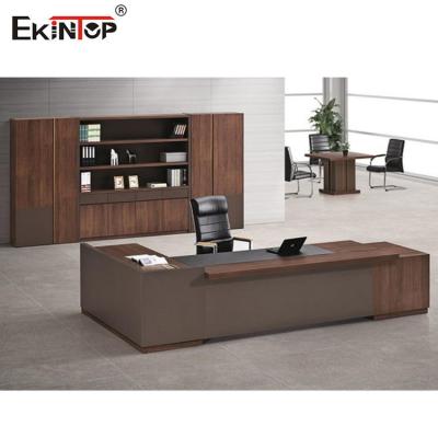 中国 贅沢なオフィスワークの家具の机、現代的な管理の机の光沢のある表面 販売のため