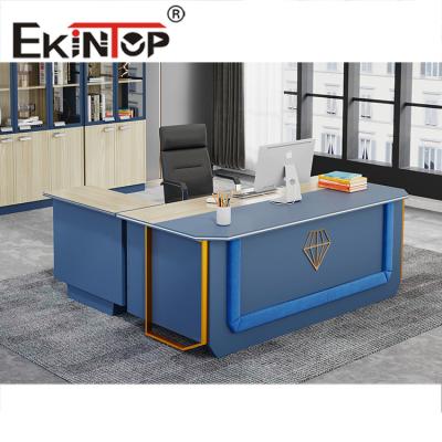 China Diseño estilo oficina jefe escritorio ejecutivo en forma de L jefe mesa de ordenador en venta