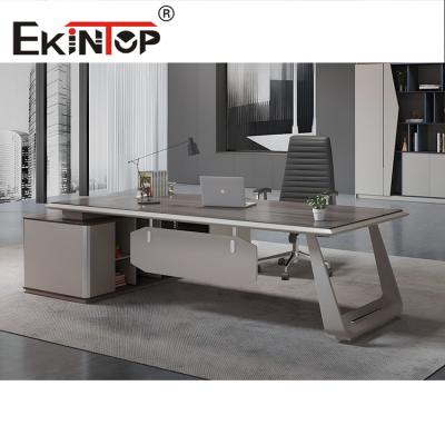 China Office Furniture Office Wooden Desk L Shaped Black White Red Optional Color for sale
