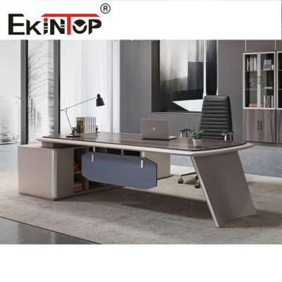 China Office Furniture Modern Work Table Desk Zebrano Wood Veneer Anti Dirty for sale