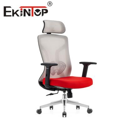 China Red + Gray Executive Swivel Mesh Chair Office Furniture CEO Office Chair for sale