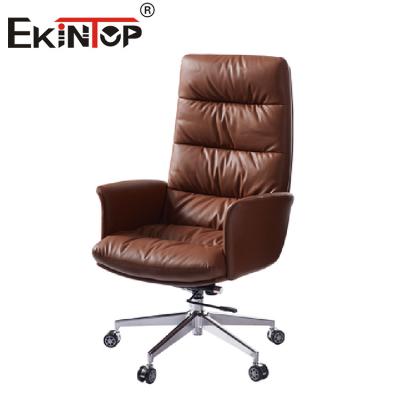 China Executive Modern Black Leather Chair Easy Clean For Office Furniture High Back for sale