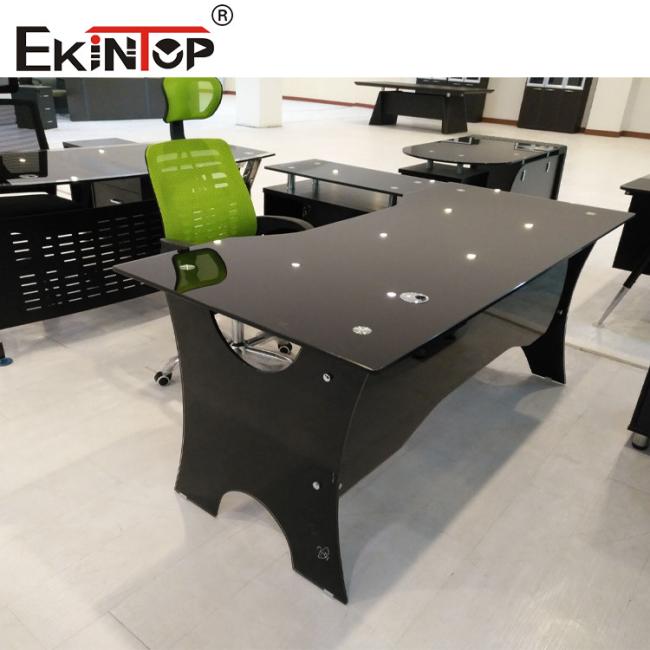 black glass desk