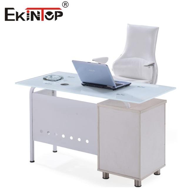 glass l shaped office desk