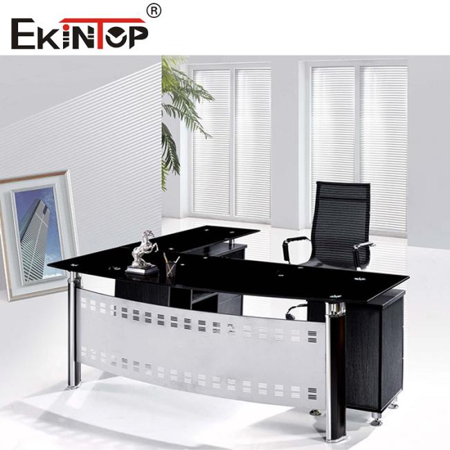 glass l shaped desk