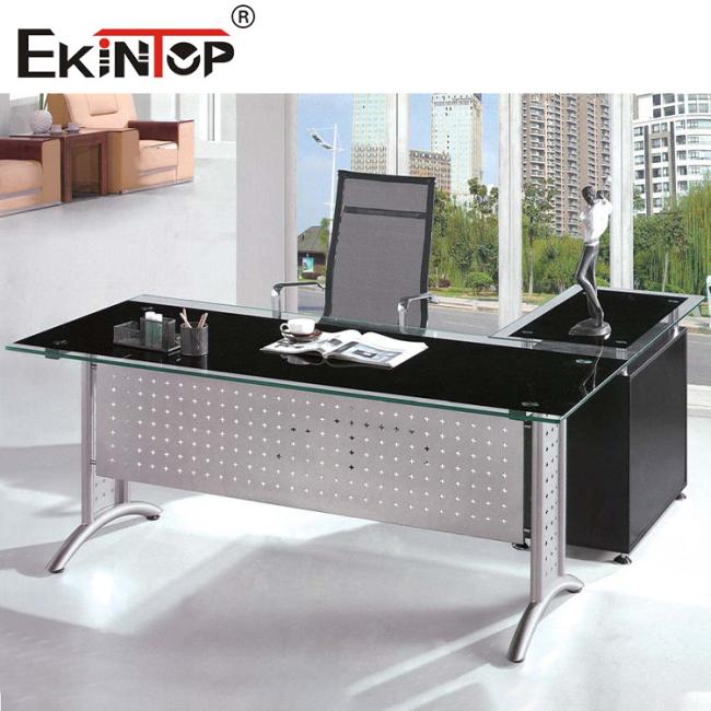 glass l shaped desk