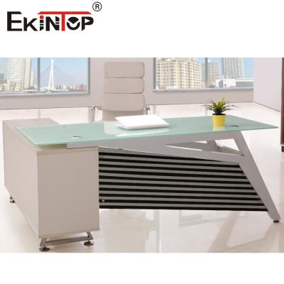China OEM Contemporary Glass Office Desk Redefine Your Workspace With Modern Elegance for sale