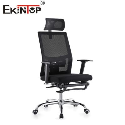 China High-back Mesh Office Chair with Headrest and Footrest Cushions and Swivel Wheels à venda