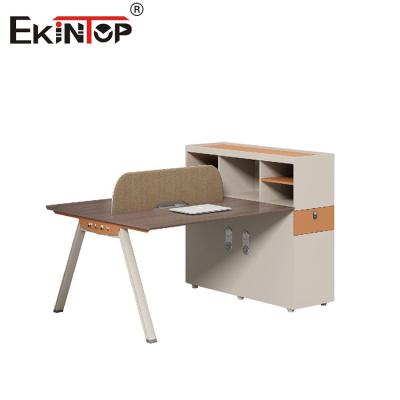 China Employee Office Workstation With Privacy Screen And Storage Cabinet Modern Style for sale
