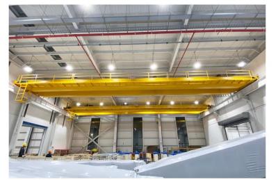 China Large Capacity Double Girder 10 Ton Overhead Crane Logistics Turnover DG EOT Crane for sale