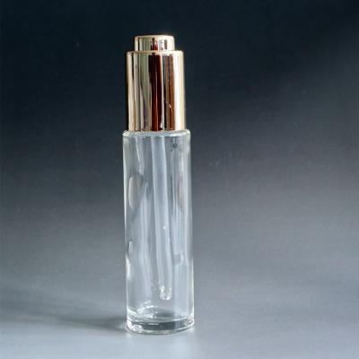 China ES-C430 30ml glass cosmetic/serum/skin essence/essential oil push button dropper bottle for sale