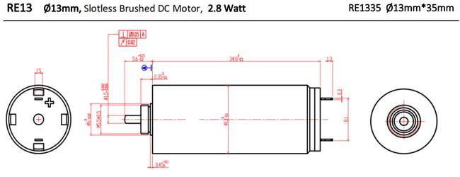 13mm brush dc motors coreless type