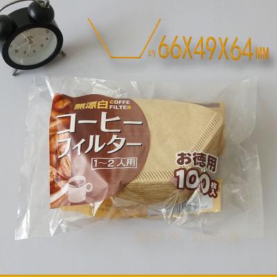 China Natural Brown Paper Cone Coffee Filter 102 103 Disposable Pour Over Coffee Filter for sale