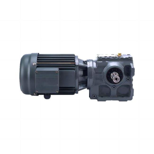 S series helical gear reducer gearmotor showing complete assembly