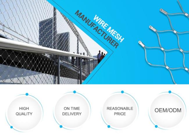Decorative Stainless Zoo Animal Enclosures Wire Rope Mesh Fencing