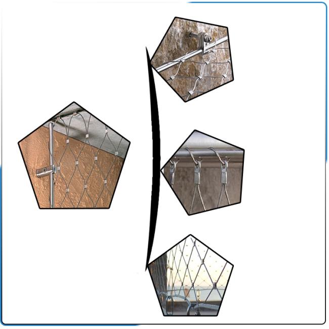 Decorative Stainless Zoo Animal Enclosures Wire Rope Mesh Fencing