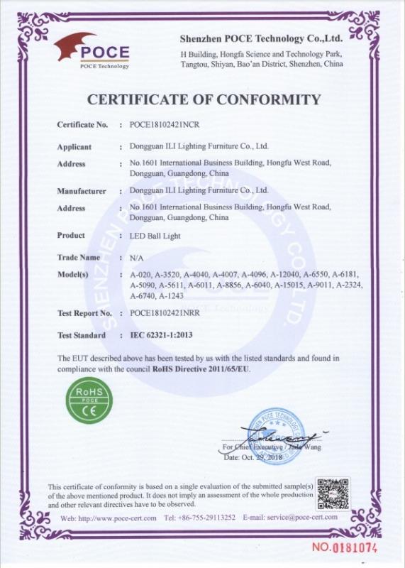 IEC 62321-1:2013 - Dongguan ILI Lighting Furniture Co., Ltd.